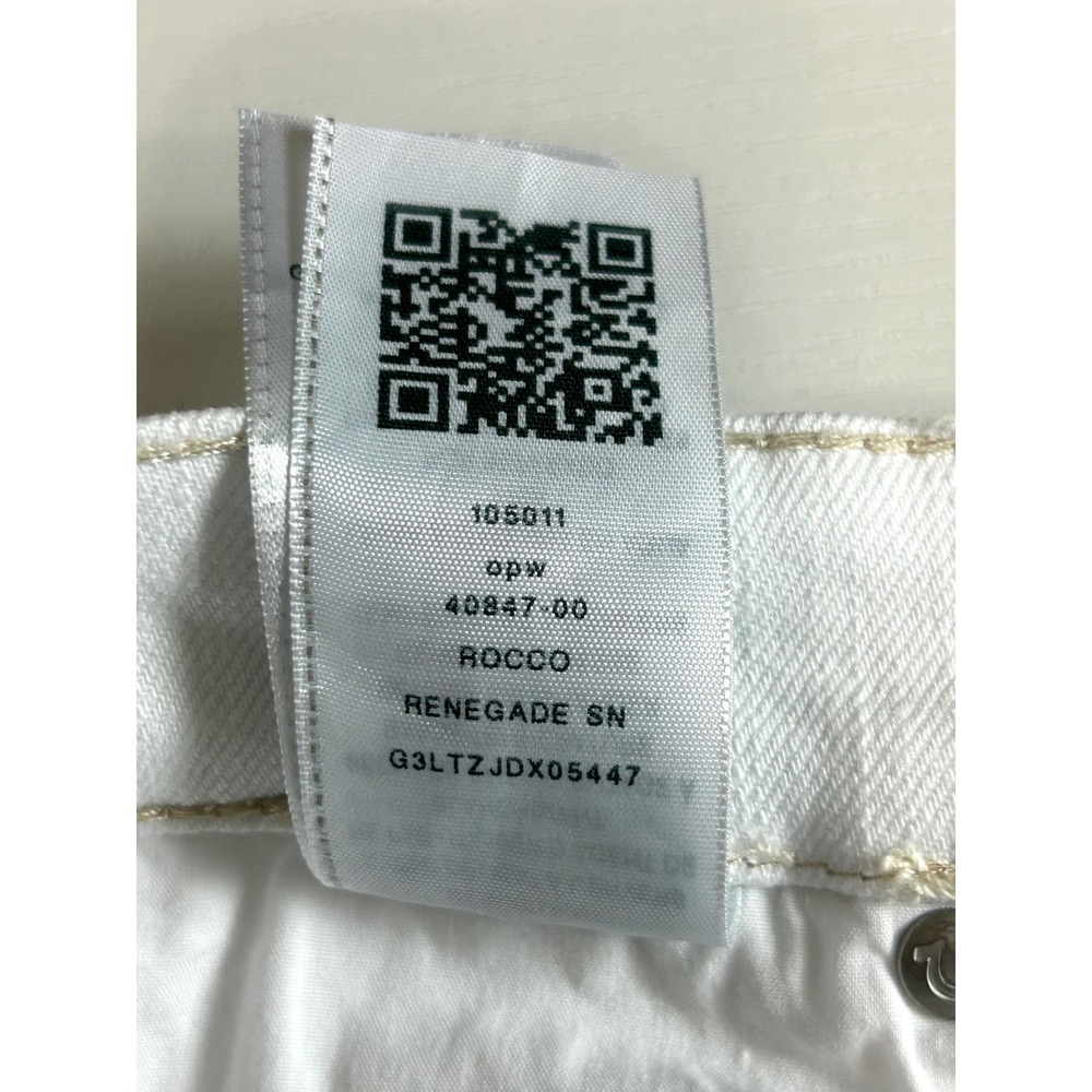 True Religion Rocco Relaxed Skinny Jeans White Renegade SN Mens 33 Stretch Denim - Picture 9 of 15